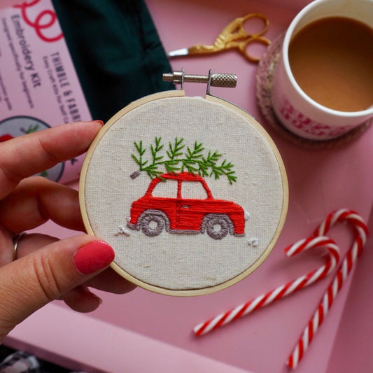 Christmas Car Embroidery Kit, Red - Toys & Games - The Present King