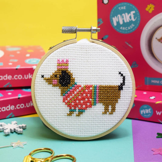 Christmas Dachshund Cross Stitch Kit - Toys & Games - The Present King