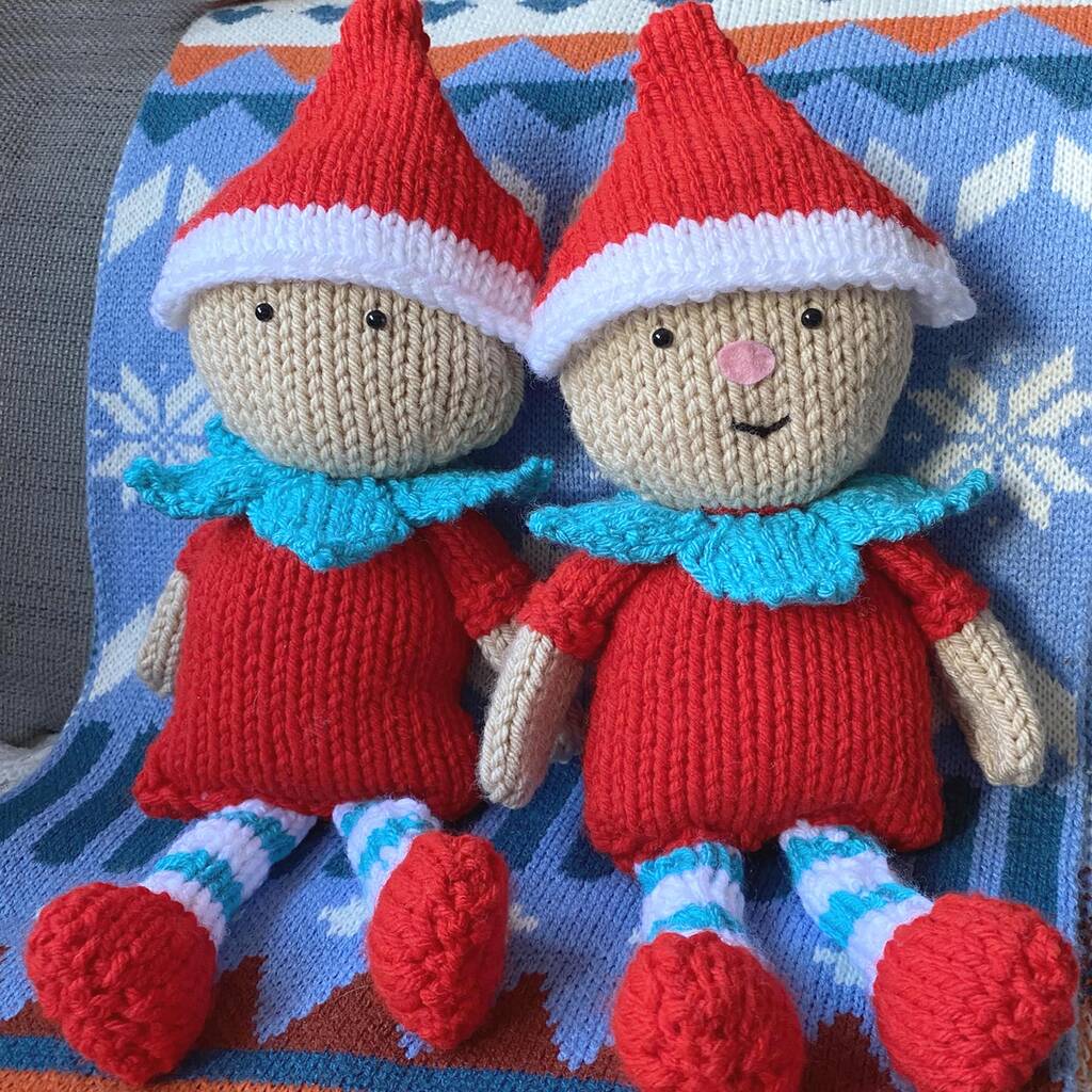 Christmas Elf And Baubles Knitting Pattern Set, Red - Toys & Games - The Present King