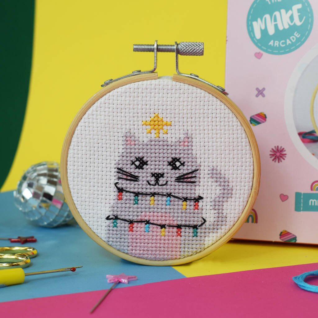 Christmas Kitty Cross Stitch Craft Kit - Toys & Games - The Present King