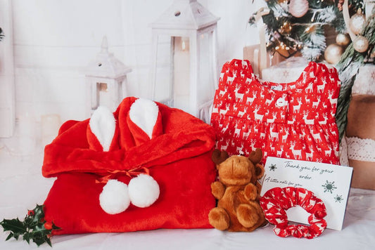 Christmas Red Snuggle Hoodie And Reindeer Teddy Nightie Gift Box / Christmas Eve Box, Red - Clothing & Accessories - The Present King