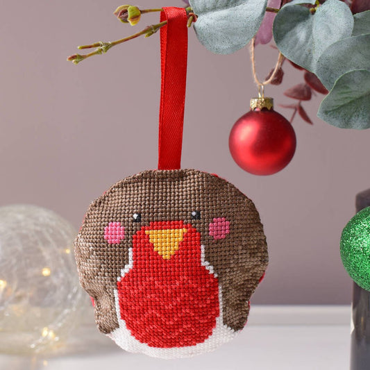 Christmas Robin Cross Stitch Decoration Kit - Toys & Games - The Present King