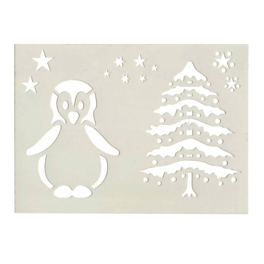 Christmas Tree And Penguin Stencil For Kids Crafts - Toys & Games - The Present King