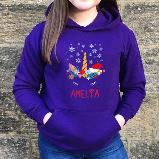 Christmas Unicorn Personalised Child's Hoodie - Clothing & Accessories - The Present King