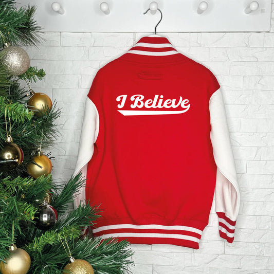 Christmas Varsity Jacket. I Believe - Clothing & Accessories - The Present King