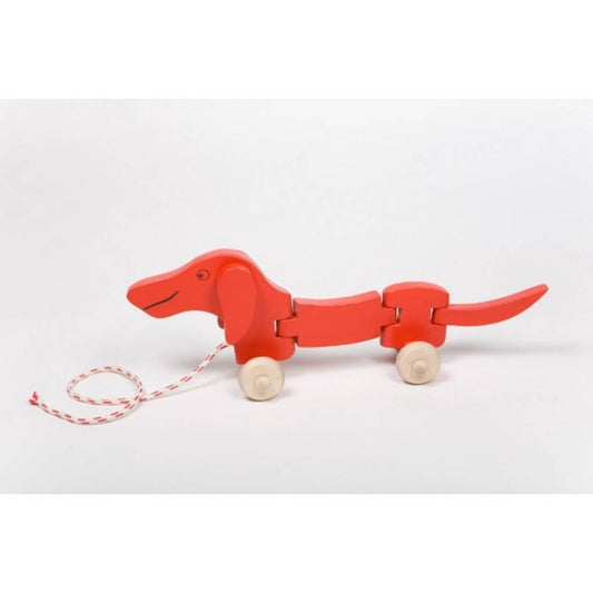 Christmas With Dachshund Dog Pull Along Toy, Multi - Coloured/Pink - Toys & Games - The Present King