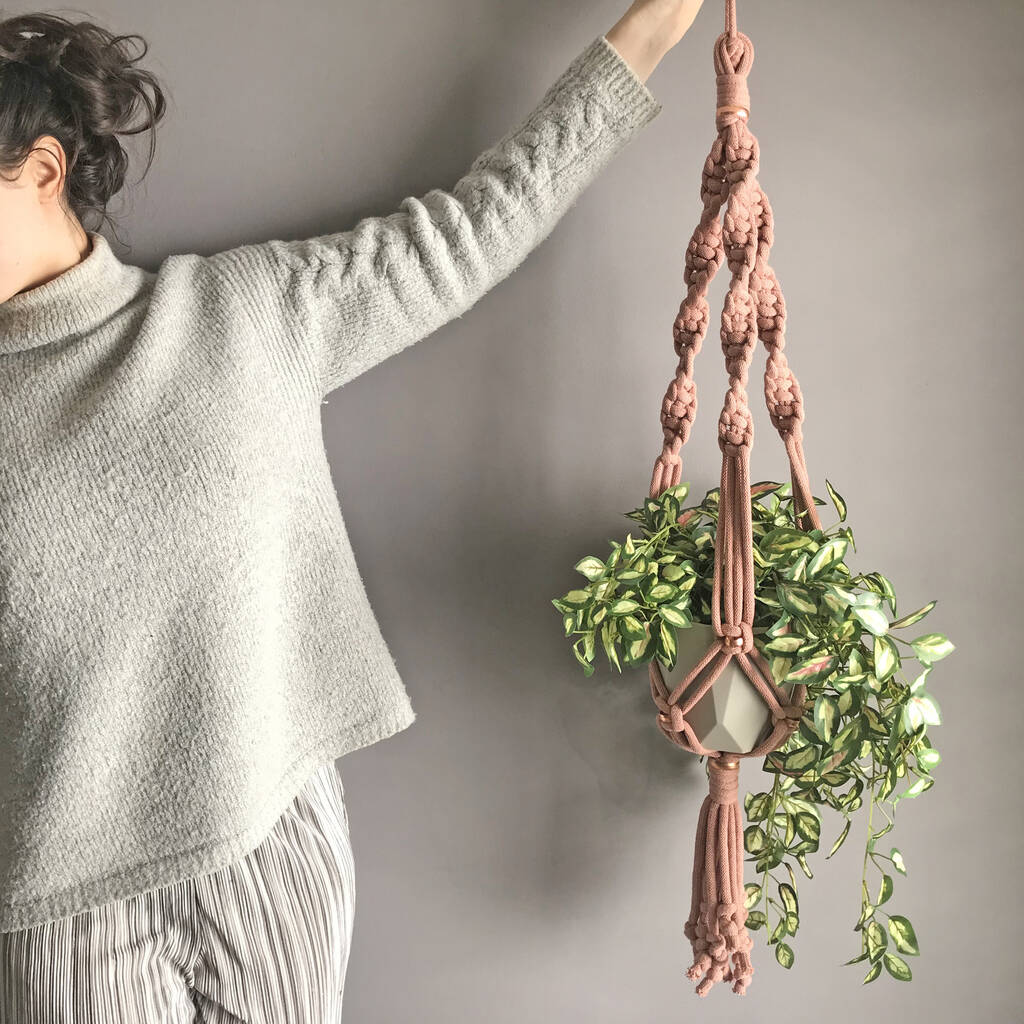 Chunky Cotton And Copper Macramé Plant Hanger Kit - Toys & Games - The Present King