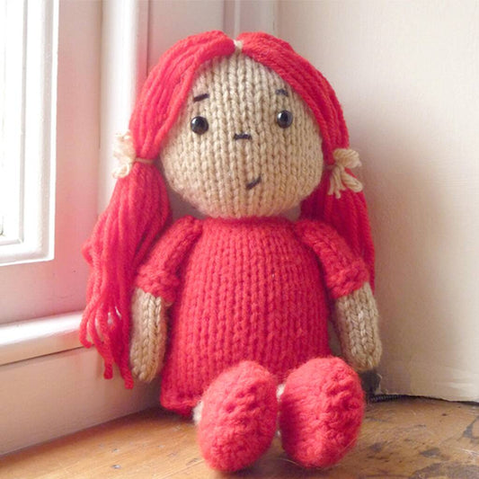 Chunky Dolly Knitting Pattern, Pink/Red - Craft Kits - The Present King