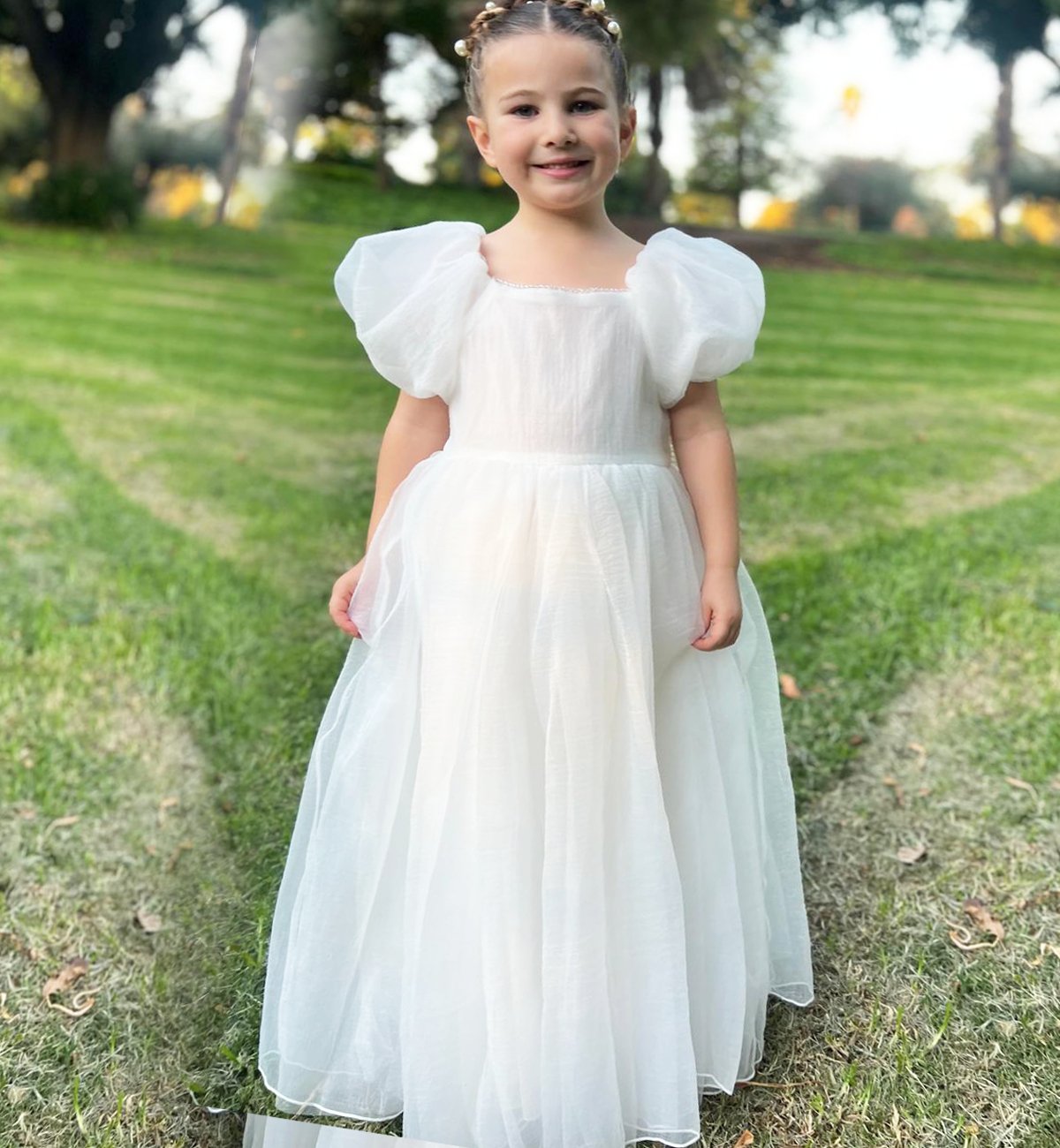 Clara White Communion Dress Or Flower Girl Dress, White - Clothing & Accessories - The Present King