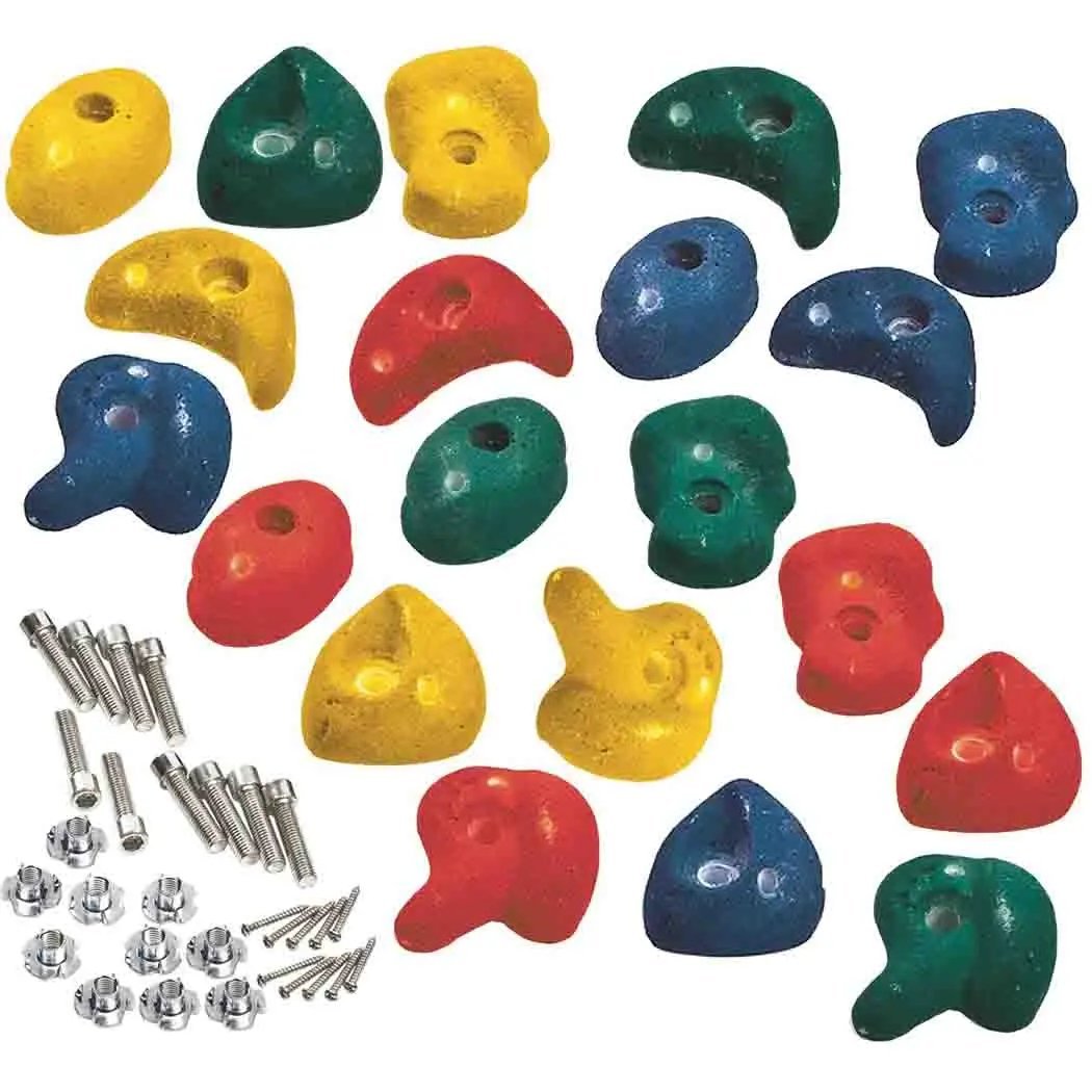 Climbing Stones & Footholds - Multi - Color, High - Grip, Poly - Resin / Multi / 20 pack - Toys & Games - The Present King