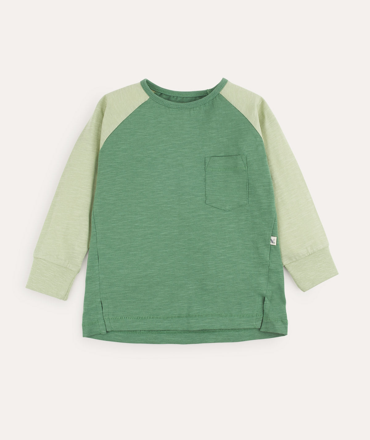 Colourblock Slub Long Sleeve Top - Grass Green - Clothing & Accessories - The Present King