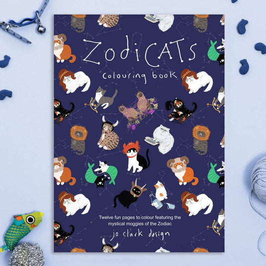 Colouring Book Cats Star Signs Of The Zodiac Booklet, Black/Blue/Cream/Gold/Orange/Pink/Purple/Red/White - Toys & Games - The Present King