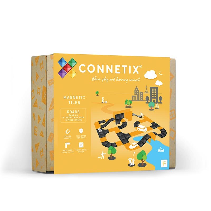 Connetix Tiles - 16 Piece Roads Ramps & Intersections Pack - Toys & Games - The Present King