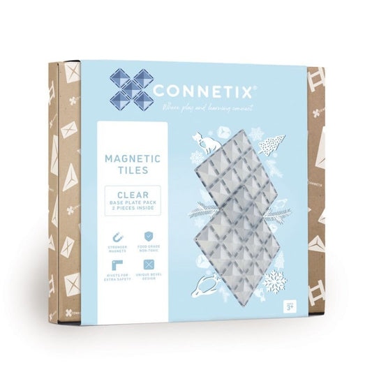 Connetix Tiles - 2 Piece Base Plate Pack - Clear - Toys & Games - The Present King