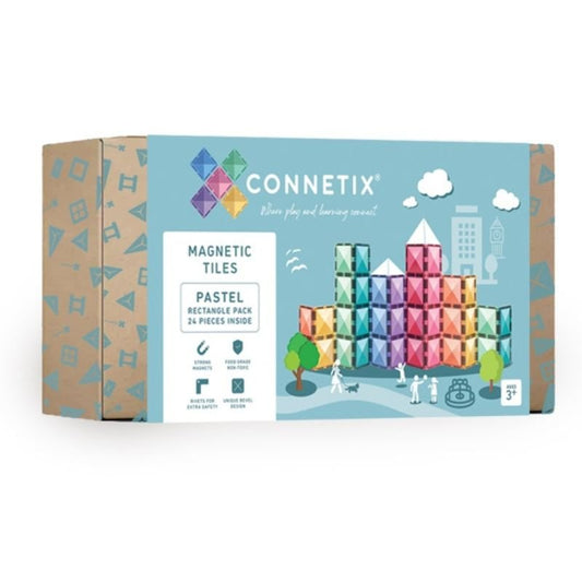 Connetix Tiles - 24 Piece Pastel Rectangle Pack - Toys & Games - The Present King