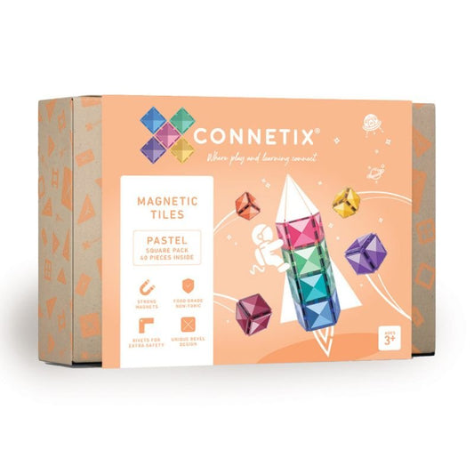 Connetix Tiles - 40 Piece Pastel Square Pack - Toys & Games - The Present King