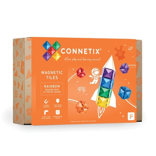 Connetix Tiles - 42 Piece Rainbow Square Pack - Toys & Games - The Present King