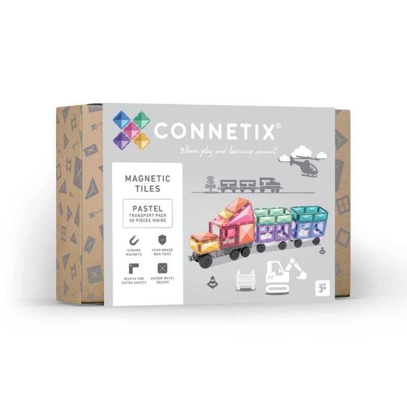 Connetix Tiles - 50 Piece Pastel Transport Pack - Toys & Games - The Present King