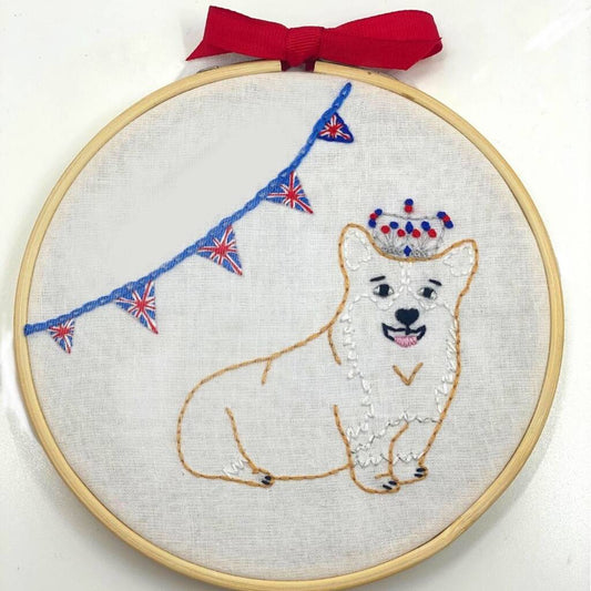 Coronation Corgi Bunting Embroidery Kit - Toys & Games - The Present King