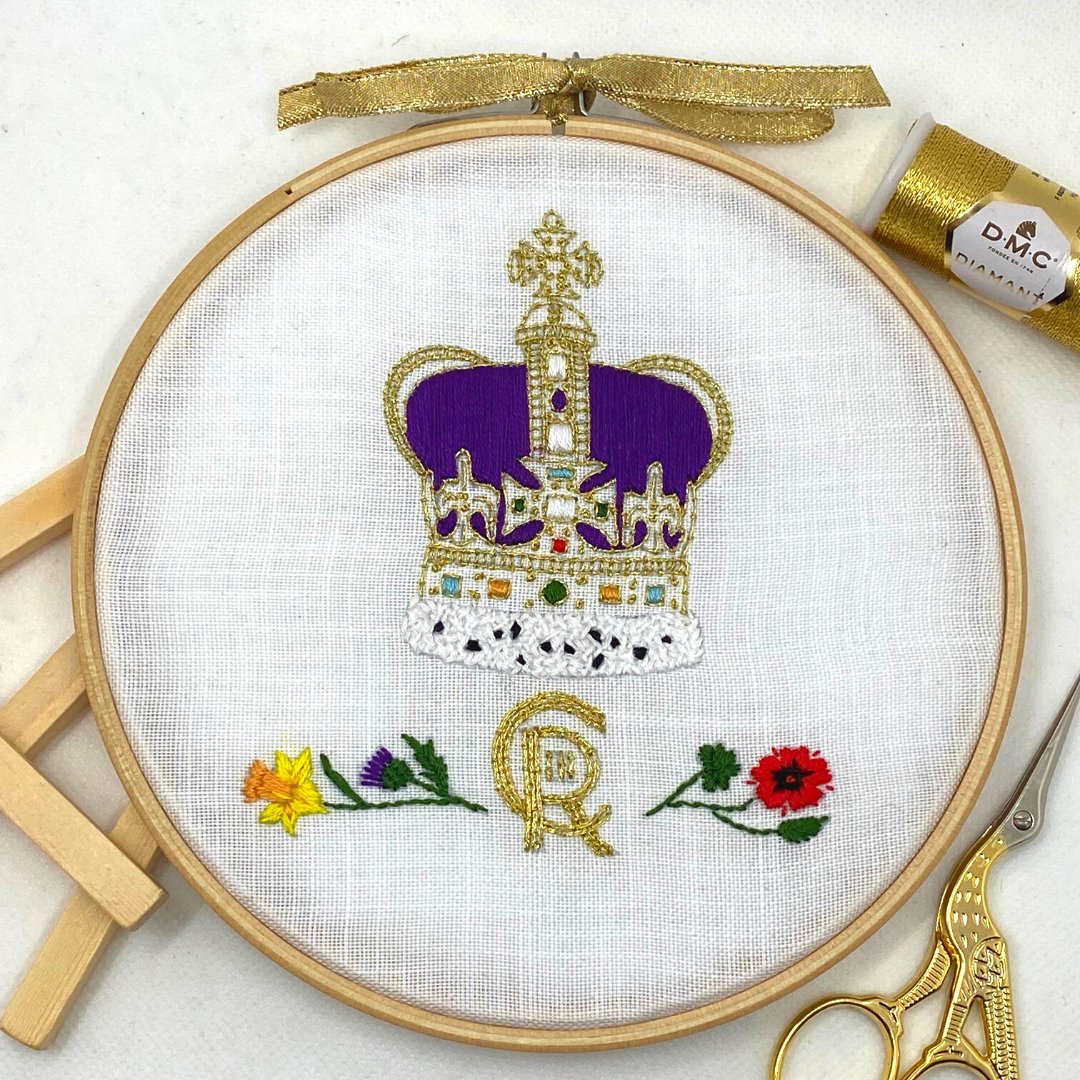 Coronation Crown Embroidery Kit, Multi - Coloured - Toys & Games - The Present King