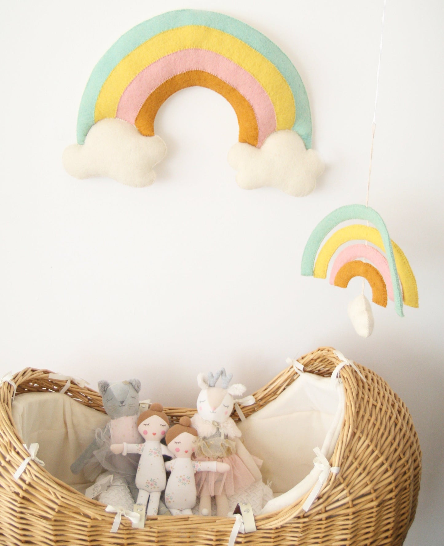 Natural Pastel Rainbow Felt Mobile