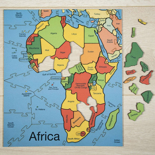 Countries Of Africa Wooden Jigsaw Puzzle, Multi - Coloured - Toys & Games - The Present King