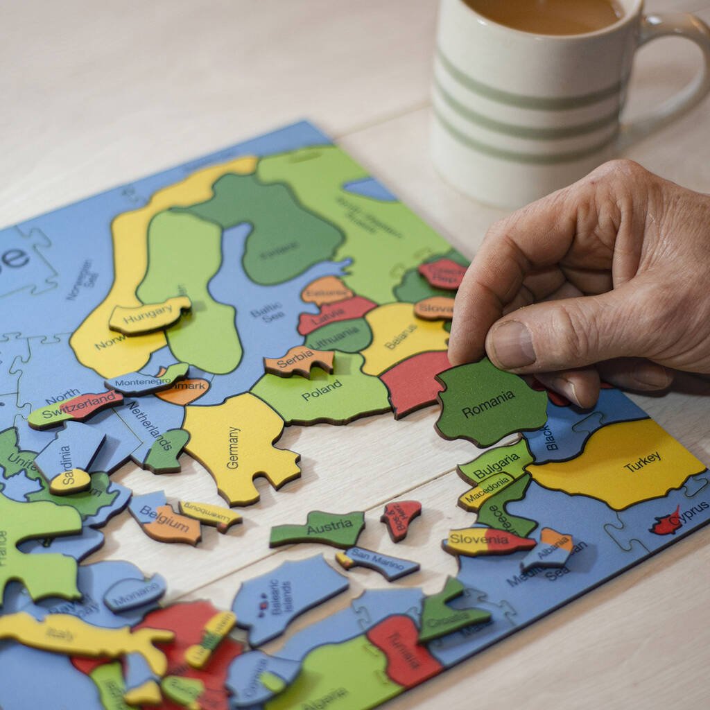 Countries Of Europe Wooden Jigsaw Puzzle, Multi - Coloured - Toys & Games - The Present King