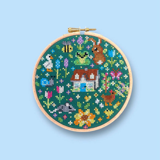 Country Cottage Garden Cross Stitch Kit - Toys & Games - The Present King