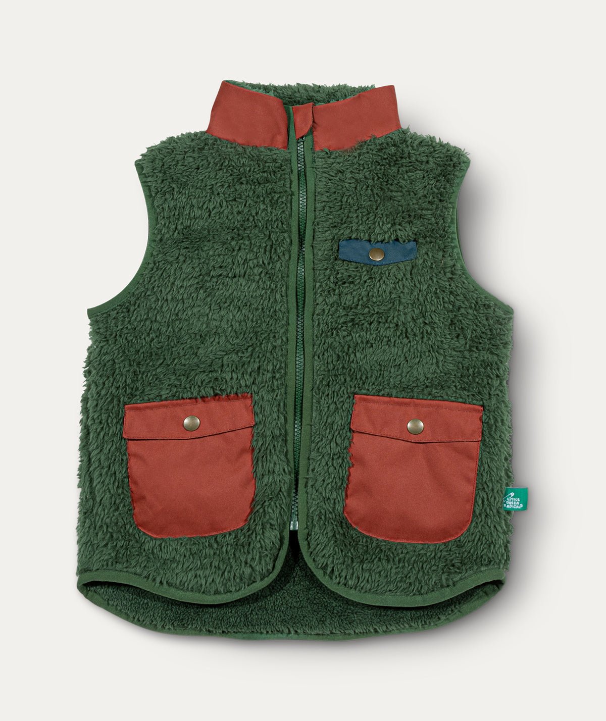 Cozy Zip Up Recycled Fleece Gilet - Olive - Clothing & Accessories - The Present King