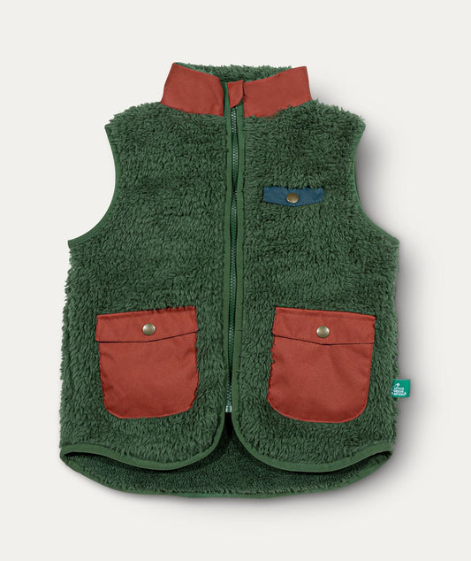 Cozy Zip Up Recycled Fleece Gilet - Olive - Clothing & Accessories - The Present King