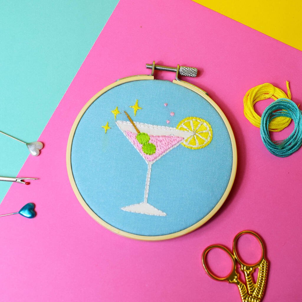 Crafty Cocktail' Embroidery Craft Kit - Toys & Games - The Present King