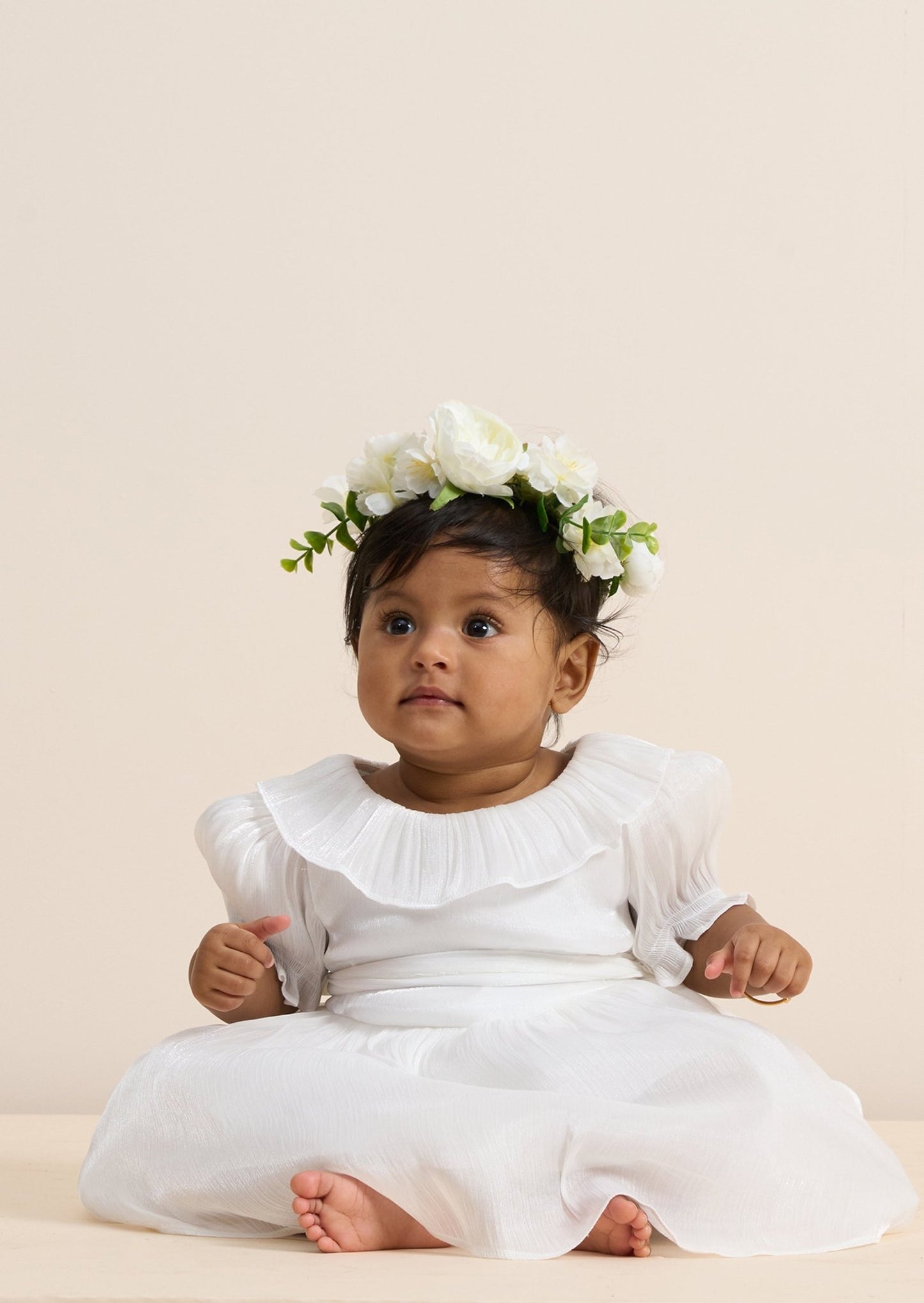 Cream Baby Dress - Clothing & Accessories > Clothing > Baby & Toddler Clothing > Baby & Toddler Dresses - The Present King