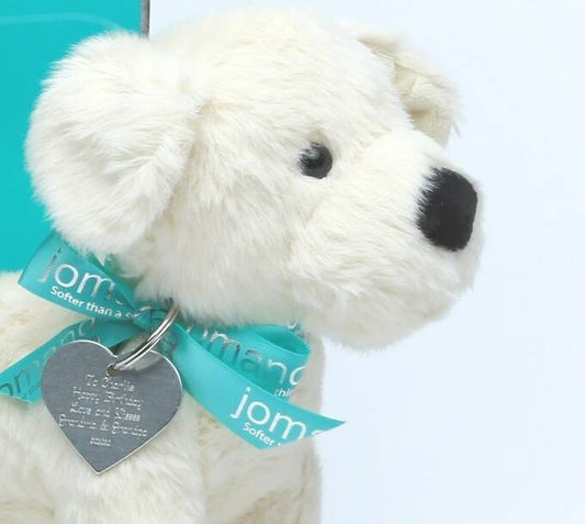 Cream Puppy Dog With Personalised Heart Dog Tag, Cream - Toys & Games - The Present King