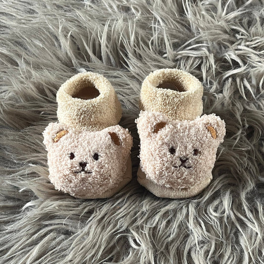 Cream Teddy Bear Baby Socks, Cream - Baby & Toddler Clothing > Baby & Toddler Socks & Tights - The Present King