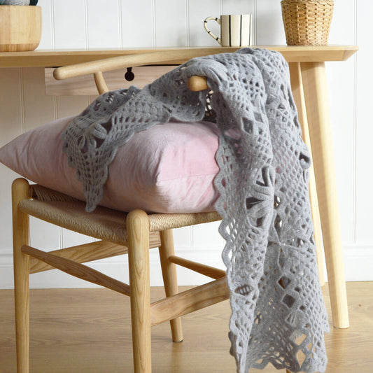 Crochet Lace Blanket Kit, Grey - Toys & Games - The Present King