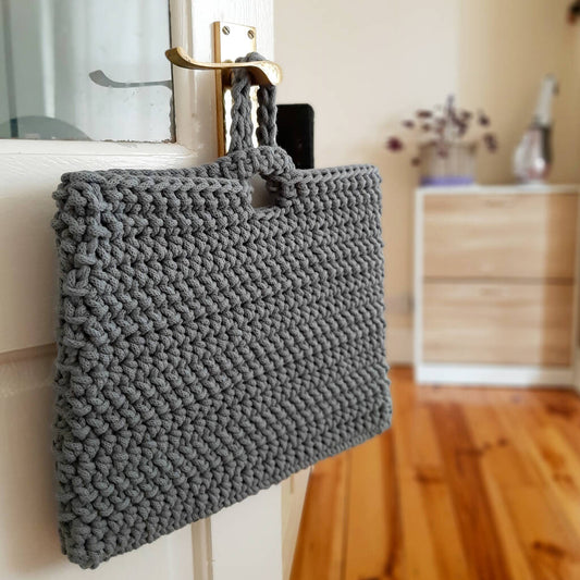 Crochet Laptop Sleeve, Grey - Luggage & Bags - The Present King