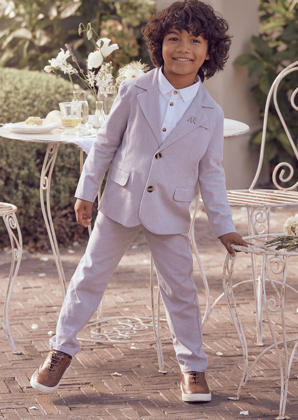 Boys Light Grey Suit Trousers