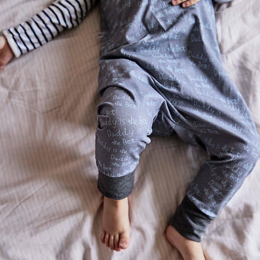 Daddy Is The Best' Print Children's Dungarees, Grey - Baby & Toddler Clothing - The Present King