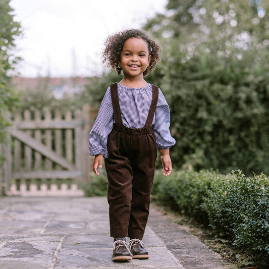 Dark Brown Corduroy Children's Dungarees, Brown - Clothing & Accessories - The Present King