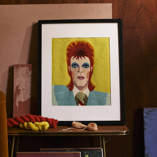 David Bowie Tapestry Kit With 100% British Wool, Orange/Turquoise/Yellow - Toys & Games - The Present King