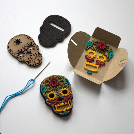 Day Of The Dead Skull Brooch Craft Kit, Multi - Coloured - Toys & Games - The Present King