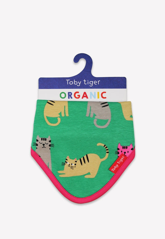 Organic Kitten Print Dribble Bib