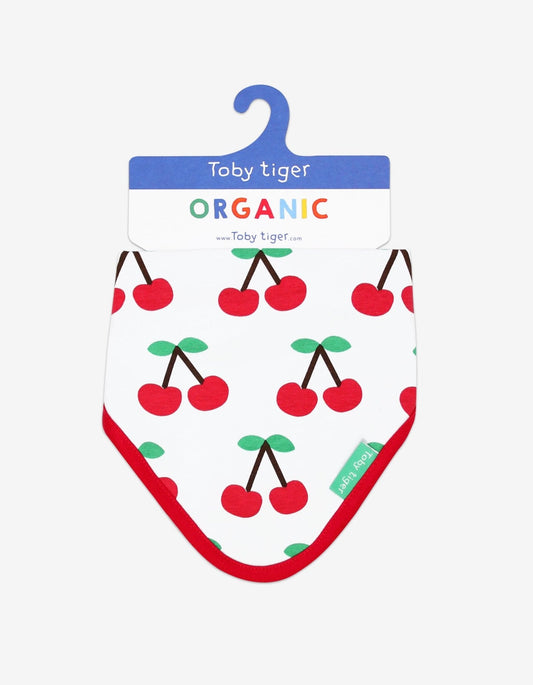 Organic Cherry Print Dribble Bib