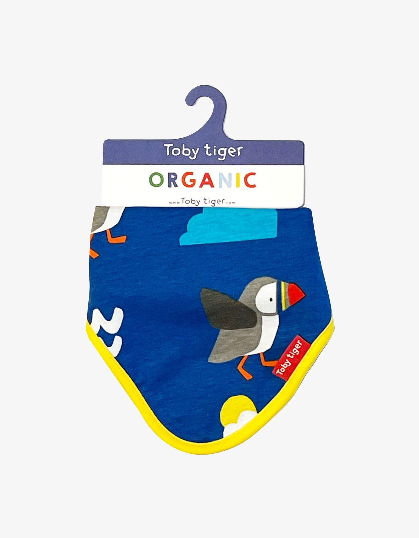 Organic Puffin Print Dribble Bib