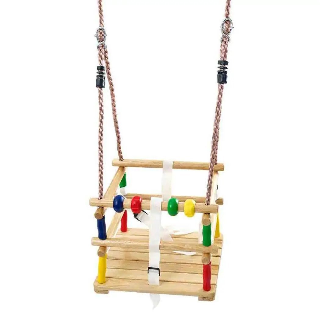 Deluxe Wooden Beaded Baby Swing: Safe & Interactive - Toys & Games > Baby Toys & Activity Equipment > Baby Jumpers & Swings - The Present King