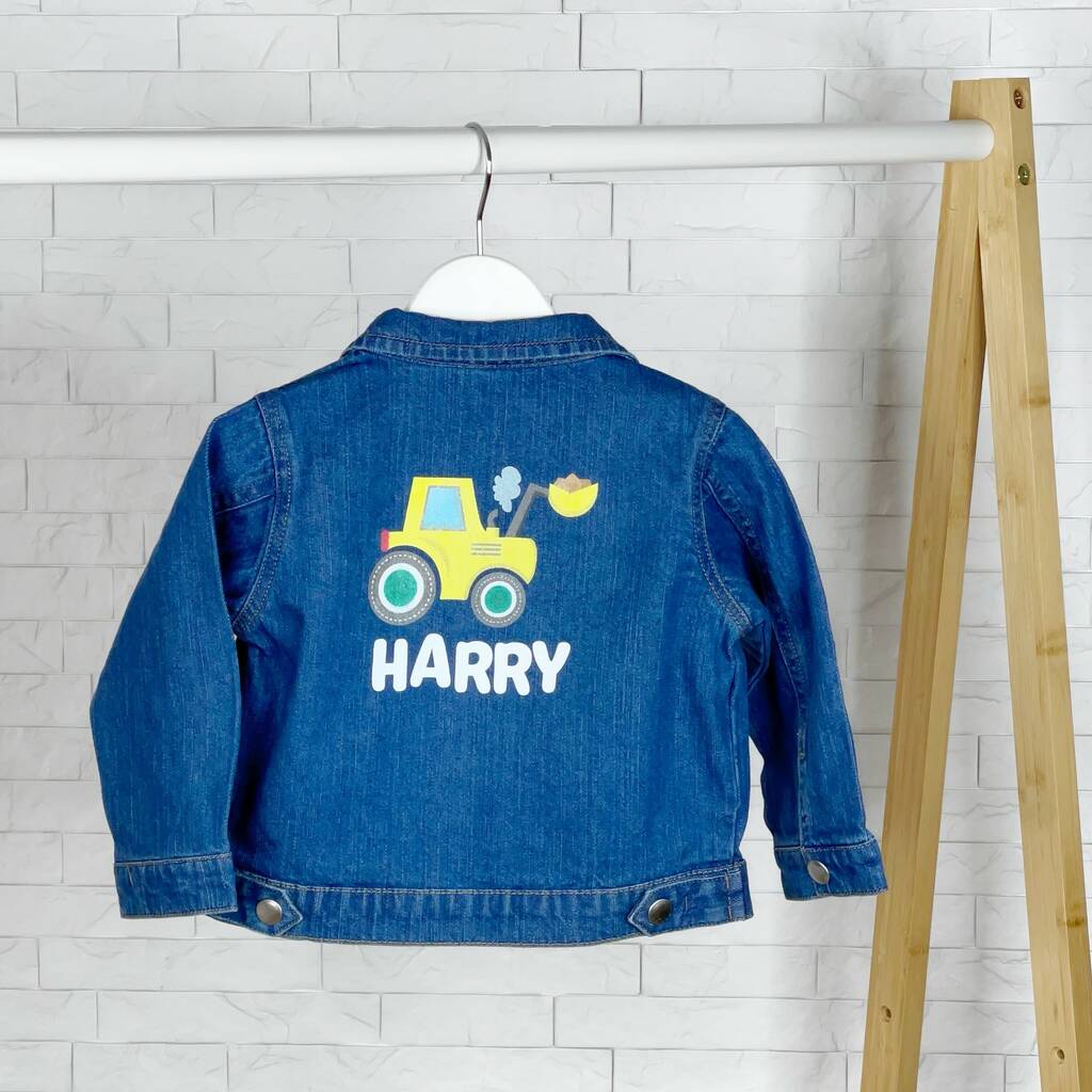 Digger Personalised Baby/Kids Denim Jacket - Clothing & Accessories > Clothing > Outerwear > Coats & Jackets - The Present King