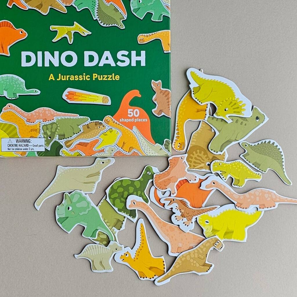 Dino Dash Dinosaur Shaped Puzzle, Multi - Coloured - Toys & Games - The Present King