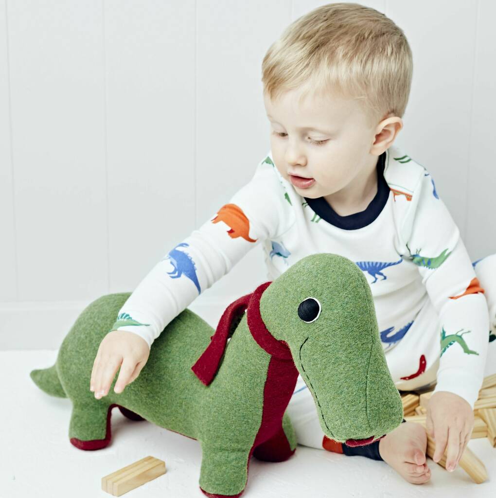 Dinosaur Soft Toy Large And Handmade, Green - Toys & Games - The Present King