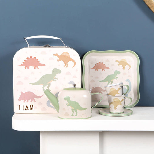 Dinosaur Tea Set With Personalised Case - Toys & Games - The Present King