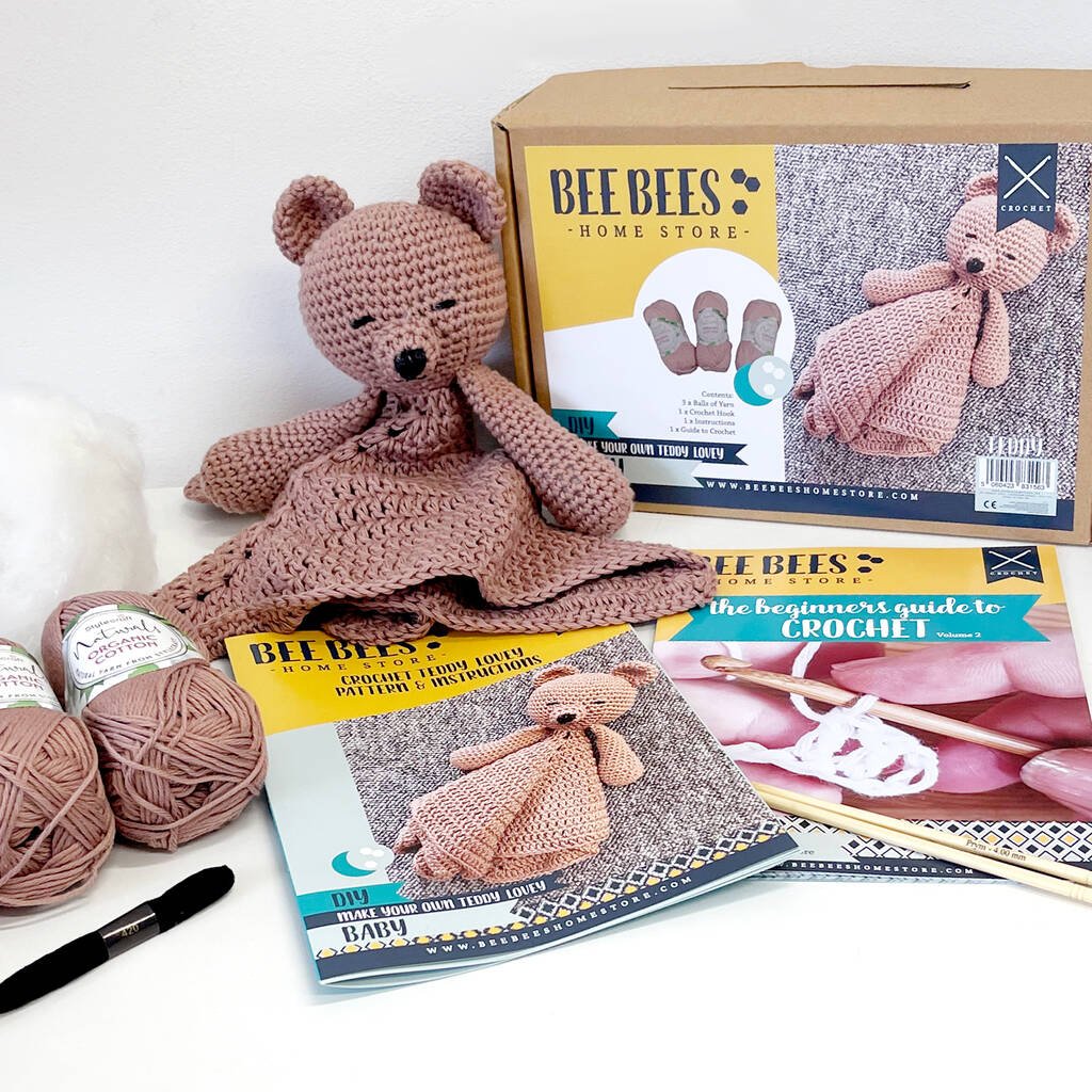 Diy Baby Crochet Kit Teddy Lovey By Bee Bees Homestore - Toys & Games - The Present King